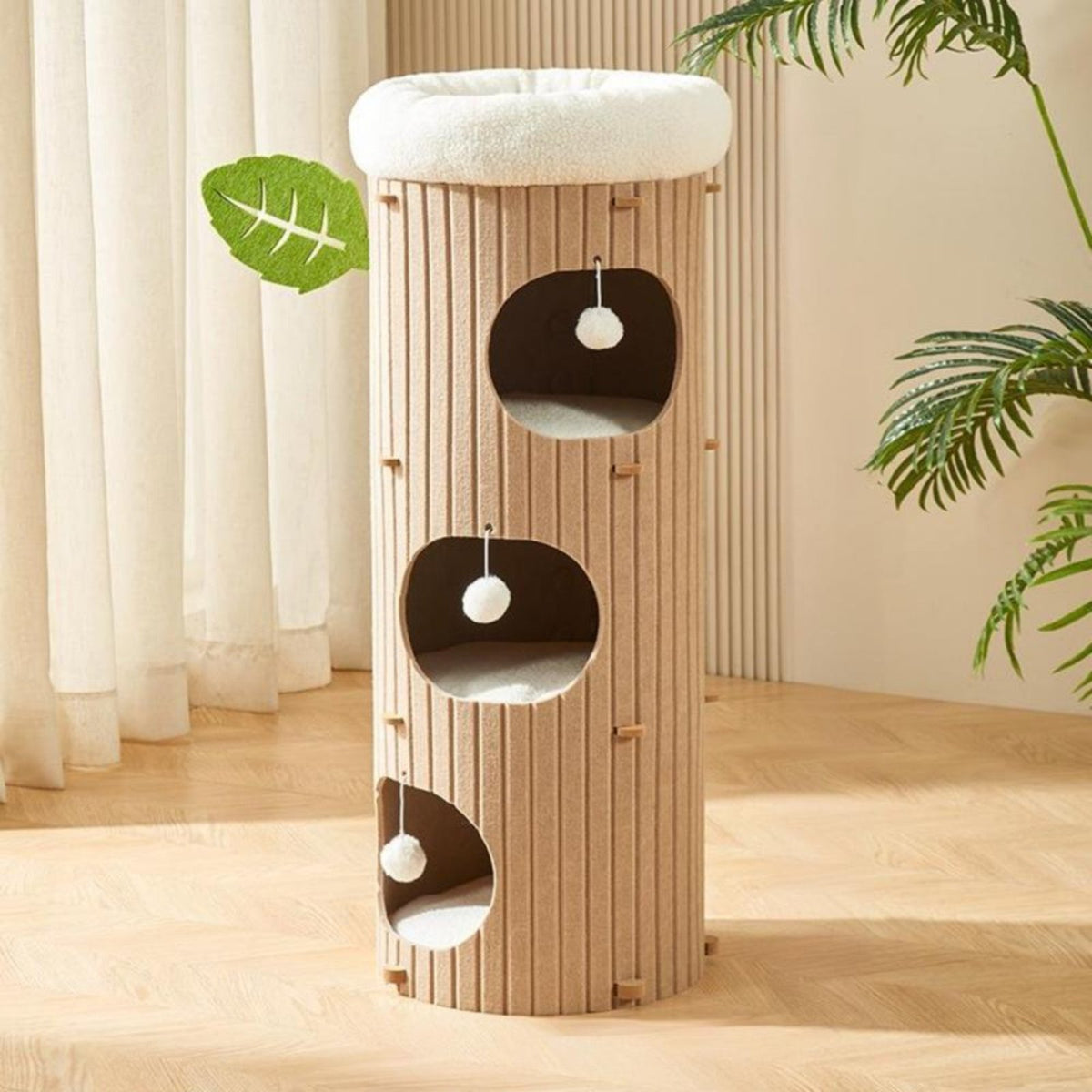 Space-Saving Multi-Functional Cat Tree & Fabric Cat Tower