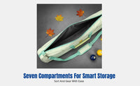 7-Hole Billiard Cue Case, Canvas, Handheld & Shoulder, Multi-Compartment, Colorful