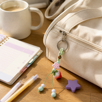 Jingdezhen Ceramic Strawberry Keychain & Bag Charm