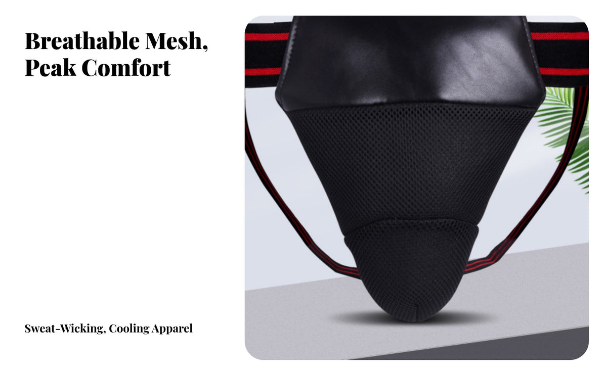 Fighting Arts Sports Guard Breathable Mesh Kickboxing Groin Shock Absorption Resistant Kickboxing Guard Cup for Fighters, Athletes, Spar Arena