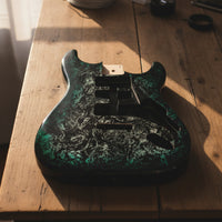 Double-Cutaway Replacement Guitar Body Standard Size Guitar Body with Neck Pocket Sturdy Pre-Drilled for Luthiers