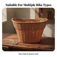 Lightweight Plastic Cycle Basket Sturdy Retro Bike Basket Easy to Clean for Commuting