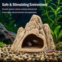 Creature Hide, Aquarium Hide, Aquarium Cave, Submersible Porous Shelter with Hiding Spots, Breeding Chambers, 2 Pieces