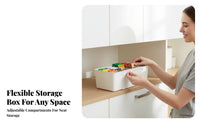 Space-Saving Expandable Partitioned Box Adjustable Cabinet Organizer Built-in Dividers Household Storage adaptable for residents, Office Workers, Kitchen, Refrigerator, Bathroom, Bedroom