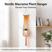 Macrame Plant Hanger 20x110cm, Handmade Hanging Planter, Nordic Design Hanging Basket for Indoor Outdoor Home Decor