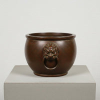 Retro Design Lion Head Bowl Artisan-Made Look Copper Heavy Duty Treasure Bowl for Desktop, Entryway, Living Room