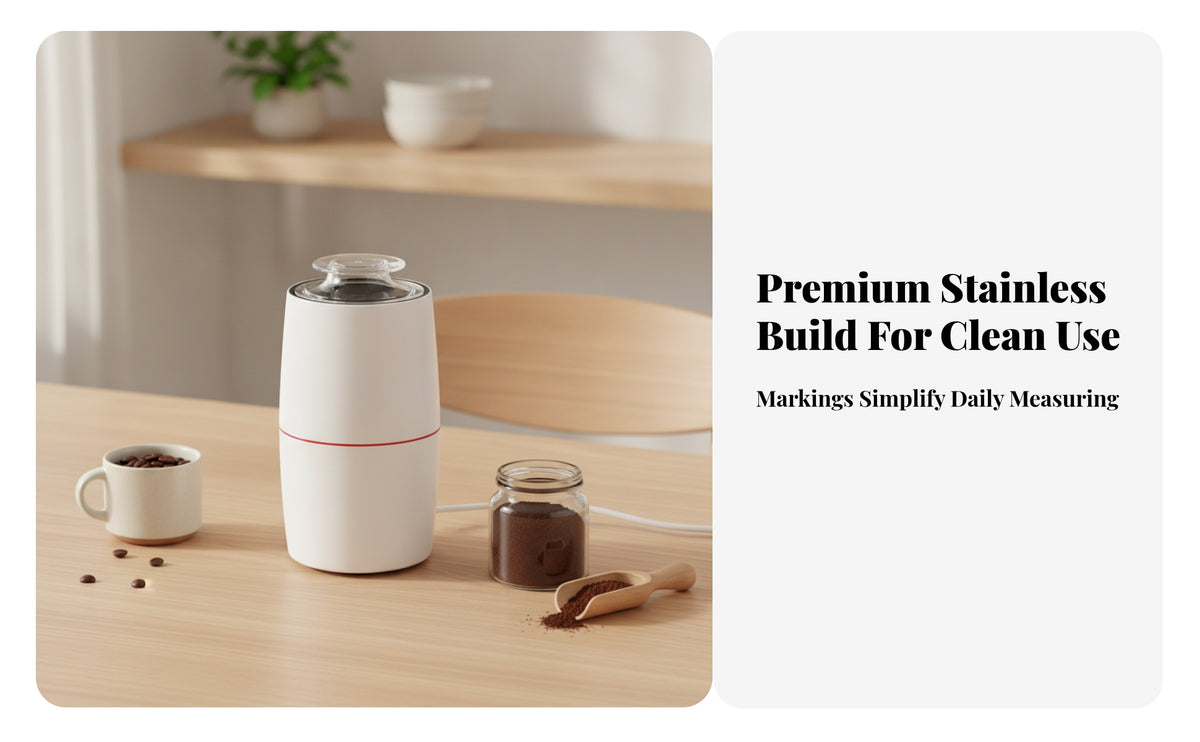Versatile Coffee | Food-Grade Inner Wall, Coffee with Stainless Steel grinding edges, space-saving-Saving Design, for Kitchen