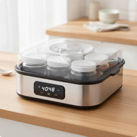 Digital Yogurt Maker Stainless Steel Yogurt Maker with Glass Jars Temperature Controlled Fermenter Automatic for Families, Kitchen, Meal Prep