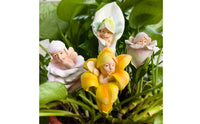 4 Pieces Resin Fairy Figurines with Stake Decorative Plant Stakes with Fairy Figures Whimsical Resin Plant Stakes for Enclosed Glass Gardens