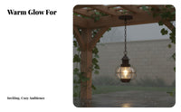 Weather Resistant Vintage Waterproof Hanging Light Anti Vintage Outdoor Hanging Light Rust-Proof for Gazebo, Balcony, Courtyard