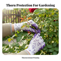 Waterproof Gardening Gloves, Anti-Puncture Latex Foam Print, For Pruning, Weeding, Digging, Outdoor Work