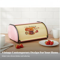 Bread Storage Container Keeps Preserved Longer Roll Top Bread Storage Container Countertop Pastry Container Long-Lasting Iron