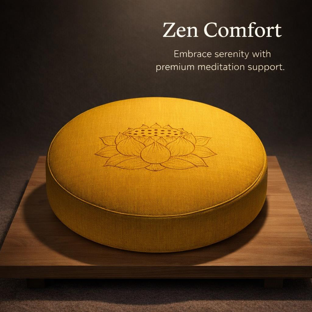 Round Meditation Cushion, Linen Prayer Mat, EPE Filling, Neo-classical, for Worship & Relaxation