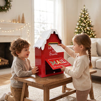 Christmas Mailbox Decorative Christmas Letter Mailbox Santa Letter Box Tabletop Holiday Accent Festive for Families, Entryway