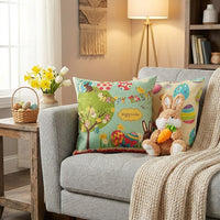 Easter Pillow Cover Cartoon Easter Home Decor Easter Pillowcase for Gift Presenters, Homeowners, Car Interior, Living Room