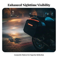 2 Pieces Motorcycle Side Box Reflector Strip Sturdy Construction Hard Bag Reflective Strip Self Hard Saddlebag Reflector for Road Travel
