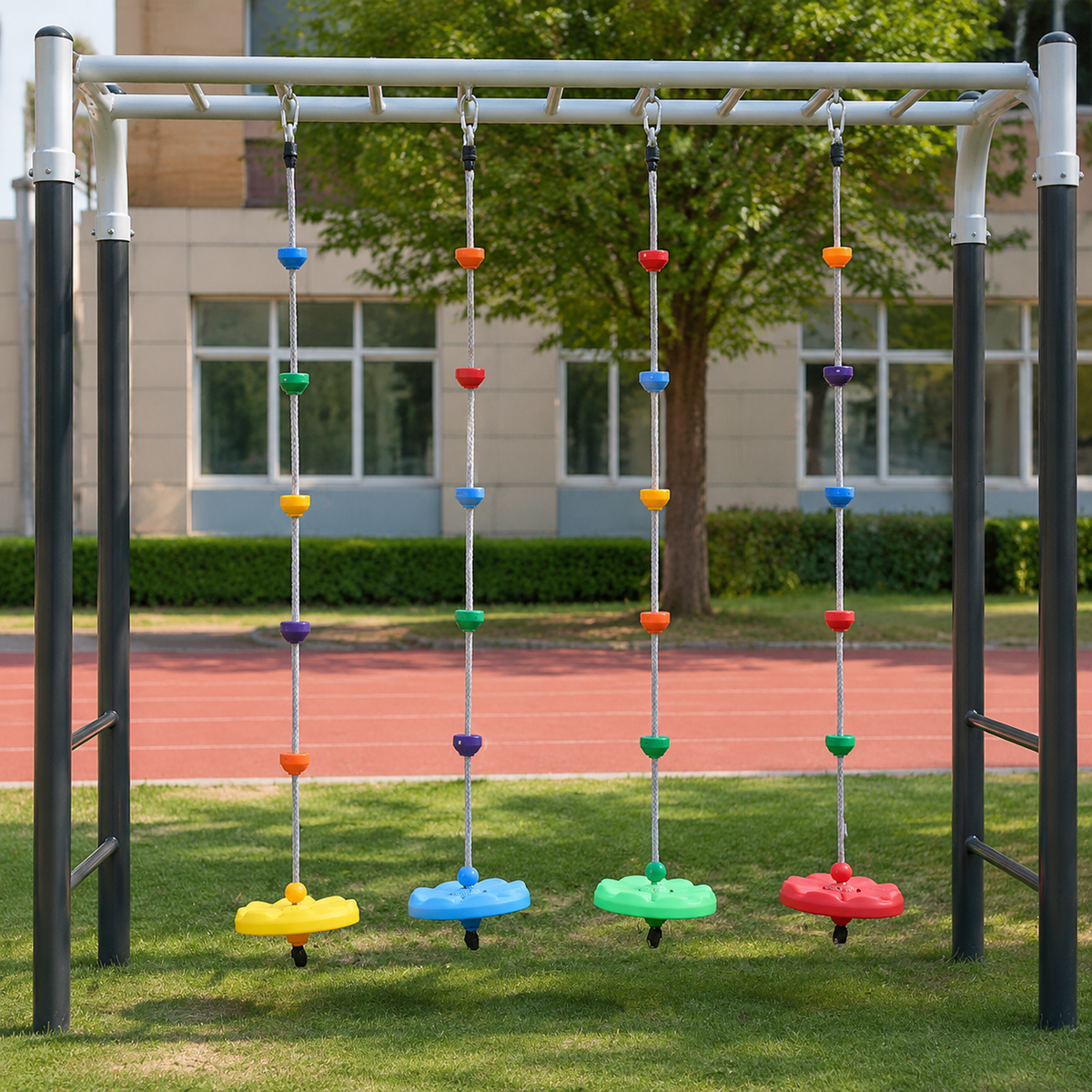 Rope Play Equipment Climbing Rope Park Rope Toy Kids Tarzan Rope Hanging 10 Discs Multicolor Outdoor Play Equipment