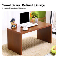 Modern Minimalist design Rectangular Floor Desk Retro Look Coffee Table Low silhouette Household Furniture Multi-Functional for Small Space Dwellers, Students, Homeowners, Living Room, Bedroom, Dorm Rooms, Bay opening