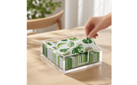 Clear Acrylic Napkin Holder Transparent Napkin Holder with Cutout Square Tray Non-Slip for Dining Table, Kitchen Counter, Bar