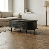 Coffee Table with Two Drawers Finish Coffee Table with Drawers Vintage-Influenced Furniture for Homeowners, Living Room, Reading Corner