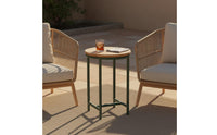 3 Pieces Rattan Sofa Set Space-Saving Rattan Patio Sofa Outdoor Conversation Set with Coffee Table Modular for Garden