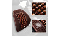 Cushion with Wooden Beads Ergonomic Beaded Cushion Ventilated Mesh Back Support Pad for Drivers, Office Workers, Long Commutes