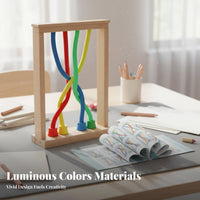 Rope Untangling Game Develops Thinking Wooden String Puzzle Made of Wood Wooden String Teaser for Young Children, Playroom, Classroom