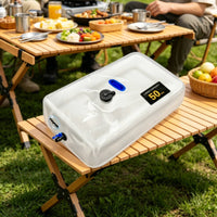 Portable Water Storage Bag Blue Lever Spigot Foldable Water Container Wear-Resistant for Camping, Travel, Car Washing