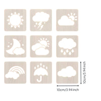 9 Pieces Moon and Stars Stencil Easy to Use Sun and Atmospheric Stencil Reusable Painting Template for School Project