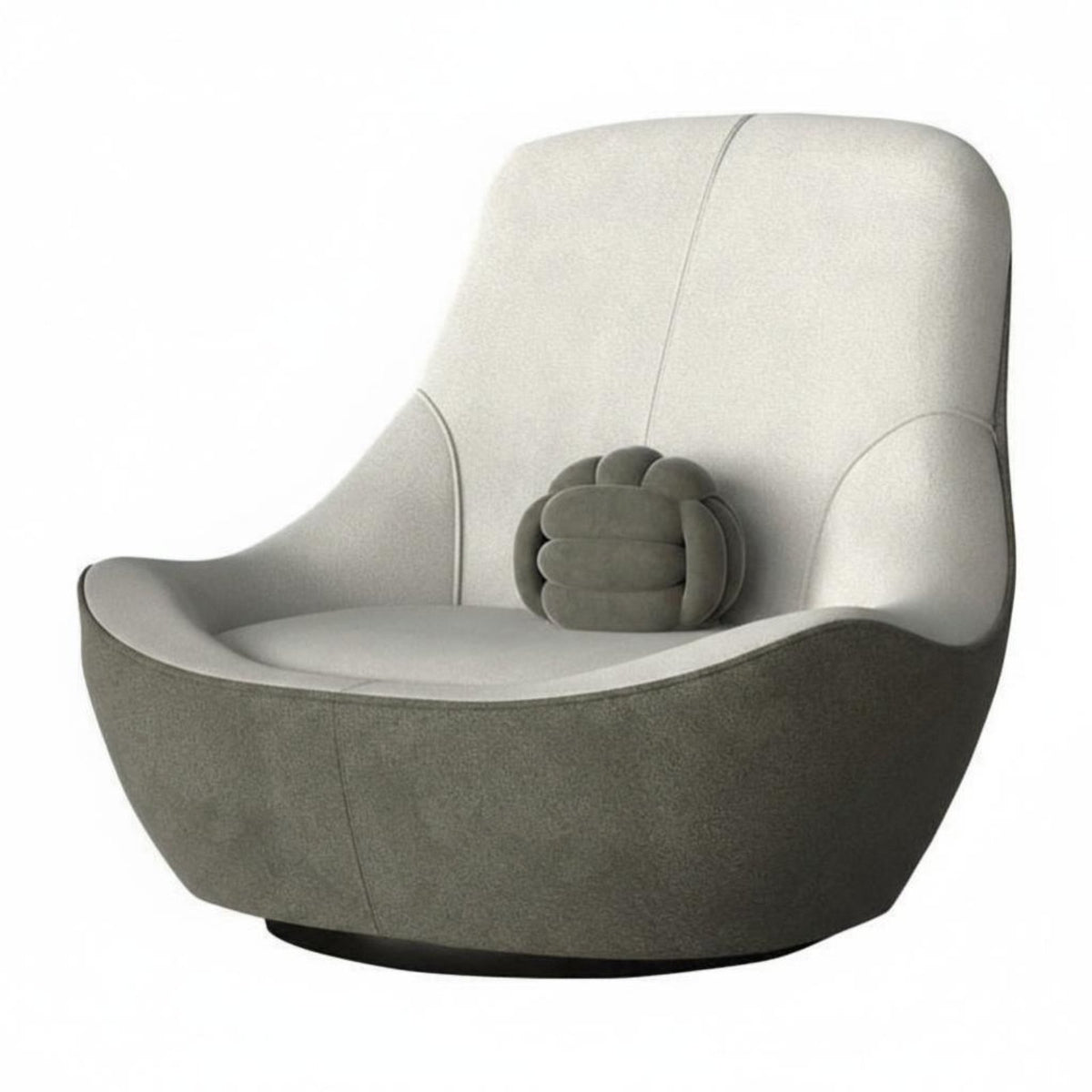 Wabi-Sabi Aesthetic Highspine rotating Armchair Italian Inspired Accent Chair Minimalist design Home Seating Curved contour for Office Workers, Homeowners, Living Room, perusing corner, Bedroom, Lounge Area