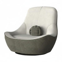Wabi-Sabi Aesthetic Highspine rotating Armchair Italian Inspired Accent Chair Minimalist design Home Seating Curved contour for Office Workers, Homeowners, Living Room, perusing corner, Bedroom, Lounge Area