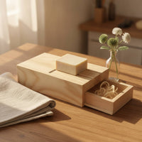 Wooden Soap Trimmer with Drawer Natural Wood for Home Workshop