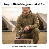 High-Manganese Steel Wood Splitting Axe Multi-Purpose Chopping Axe Non-Slip Grip Outdoor Tool Well-Balanced for Outdoorsmen, Woodworkers, Homeowners, Yard Work, Workshop, Land Clearing, Gardening