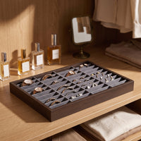 Jewelry Tray with Compartments Solid Wood Organizer Orderly for Retail Display