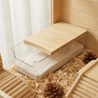 Transparent Acrylic Hamster Sand Bath with Sliding Lid, 2-Piece Hamster Sand Container for Small Animals, Easy to Clean Desktop Digging Box