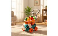 Play Shopping Cart with Food Imaginative Elephant Push Cart Rounded