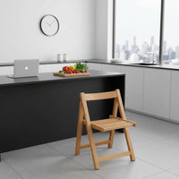 Wooden Folding Chair Space Saving Folding Chair with Backrest Easy to Store Home Furniture