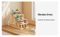 Multi-Tier Plant Stand Solid Wood Construction 3-Tier Plant Stand Sturdy and Multi-Tiered Flower Pot Holder for Balcony, Windowsill, Office