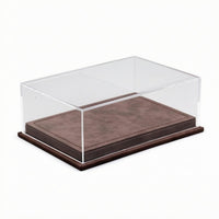 Transparent Clear Model Car Display Case Leather-Like Finish Car Model Display Case Stitched Slimline