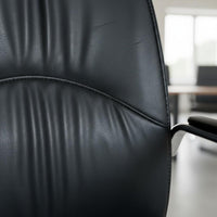 Ergonomic Backrest Cantilever Guest Chair Wear-Resistant Upholstery High Back Leather Armchair Non-Slip Feet Sled Base Office Chair for Conference Room