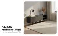 Minimalist design Handleless Credenza Modern Design Sideboard Black Finish Buffet Cabinet Multipurpose for Homeowners, Apartment Dwellers, Adults, Dining Room, Bedroom, Hallway, Kitchen