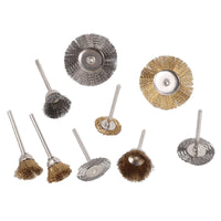 Wire Brush Set for Rust Removal, Polishing, and Grinding - Stainless Steel & Copper Bristles, Pen & T-Type