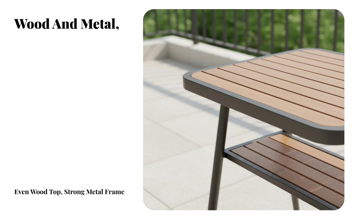 3 Pieces Minimalist Design circular table and 2 Chairs Combo Space-Saving outsidedoor Furniture Comfortable Seating for Apartment Dwellers, two individuals, Homeowners, Balcony, Patio, Garden, Backyard