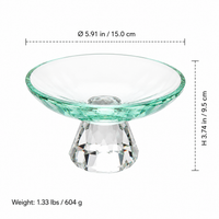 Sparkling Glass Fruit Bowl 150cm, Trifle Bowl for Dinner Parties, Countertop Fruit Display, Dessert Serving Dish