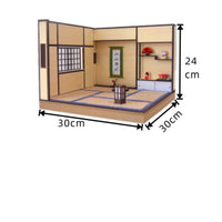 LED Lighting Washitsu Miniature Model Miniature Japanese Room Kit DIY Wooden Dollhouse for Hobbyists, Display