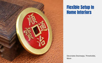 Pure Brass Five Emperor Coins, Door Threshold Weight, Entryway Home Decor, Random Emperor Motif, Office Gift