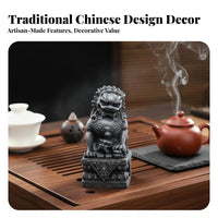 2 Pieces Chinese Protector Lion Figurine Symbol of Prosperity and Protection Chinese Protector Lion Foo Dog Statue Pair Handmade