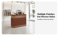 Versatile Use Checkout Counter Spacious Working Area Simple Checkout Counter DIY Assembly Modern Front Desk for Receptionists, Shopkeepers, Business Owners, Boutique, Lobby, Waiting Room
