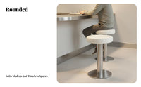 Easy to Clean Upholstered Drum Stool long-lasting Construction Backless Seat Minimalist Design Seating Furniture Water-Resistant Surface for Restaurant Owners, Diners, Homeowners, Fast Food Shop, Cafe, Dining Room, Kitchen
