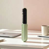 Type-C Charging Cordless Hair Straightener Brush Portable Hair Straightener Brush Compact Straightening Comb 3-Speed Temperature for Travelers
